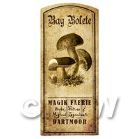 Dolls House Miniature Apothecary Bay Bolete Fungi Label