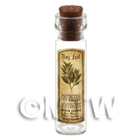 Dolls House Apothecary Bay Leaf Herb Long Sepia Label And Bottle