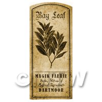 Dolls House Herbalist/Apothecary Bay Leaf Herb Short Sepia Label