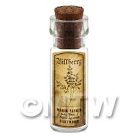 Dolls House Apothecary Billberry Herb Short Sepia Label And Bottle