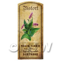 Dolls House Herbalist/Apothecary Bistort Herb Short Colour Label