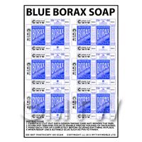 Dolls House Miniature Sheet of 6 Blue Borax Soap Powder Boxes