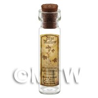 Dolls House Apothecary Blue Mallow Herb Long Sepia Label And Bottle