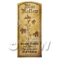 Dolls House Herbalist/Apothecary Blue Mallow Herb Short Sepia Label