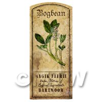 Dolls House Herbalist/Apothecary Bogbean Herb Short Colour Label