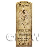 Dolls House Herbalist/Apothecary Bogbean Plant Herb Long Sepia Label
