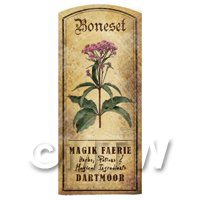 Dolls House Herbalist/Apothecary Boneset Herb Short Colour Label