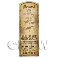 Dolls House Herbalist/Apothecary Boneset Plant Herb Long Sepia Label