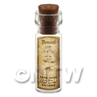 Dolls House Apothecary Boneset Herb Short Sepia Label And Bottle