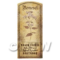 Dolls House Herbalist/Apothecary Boneset Herb Short Sepia Label