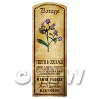Dolls House Herbalist/Apothecary Borage Herb Long Colour Label