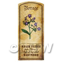 Dolls House Herbalist/Apothecary Borage Herb Short Colour Label