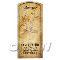 Dolls House Herbalist/Apothecary Borage Herb Short Sepia Label