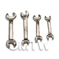 Set of 4 Varying Size Cast Metal Dolls House Spanners
