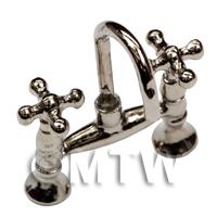  Dolls House Miniature Chrome Traditional Mixer Tap
