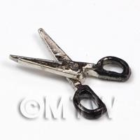 Dolls House Minature Black Handled Opening Scissors