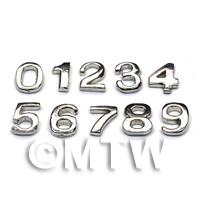 Dolls House Miniature Chrome Numbers 0-9