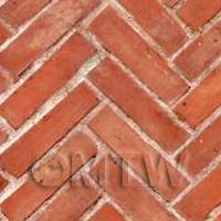 Pack of 5 Dolls House Miniature Old Herringbone Brick Pattern Cladding