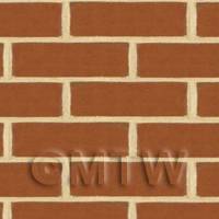 Dolls House Miniature New Brown/Red Brick Pattern Cladding