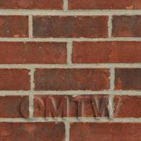Pack of 5 Dolls House Miniature Mixed Red Brick Pattern Cladding