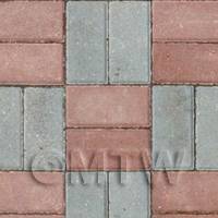 Dolls House Miniature Dual Colour Brick Drive Pattern Cladding