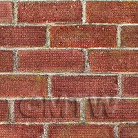 Pack of 5 Dolls House Dark Red Wave Brick Pattern Cladding Sheets