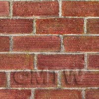 1/12th scale - Pack of 5 Dolls House Dark Red Wave Textured Brick Pattern Cladding Sheets