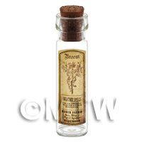 Dolls House Apothecary Broom Herb Long Sepia Label And Bottle
