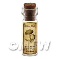 Dolls House Miniature Apothecary Brown Bolete Fungi Bottle And Label