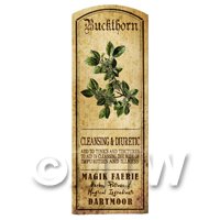 Dolls House Herbalist/Apothecary Buckthorn Herb Long Colour Label