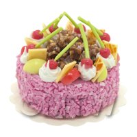 Dolls House Miniature Cherry Apple Sponge Cake