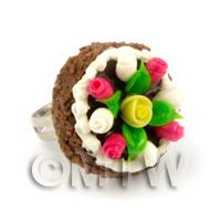 Dolls House Handmade Adjustable Chocolate Cake Ring 