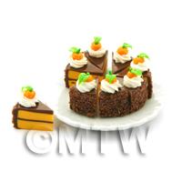 Dolls House Miniature Whole Sliced Chocolate Orange Cake