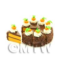 Dolls House Miniature Whole Sliced Loose Chocolate Orange Cake