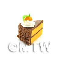 Dols House Miniature Chocolate Cake Slice With Fondant Orange
