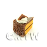 Dols House Miniature Cake Slice With Cream And Chocolate Triangle 