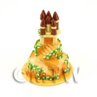 Dolls House Miniature 3 Tier Princess Castle Cake