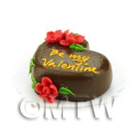 Dolls House Miniature Chocolate Heart Valentines Cake