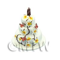 Dolls House Miniature 3 Tier Butterfly Cake