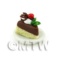 Dolls House Miniature Chocolate Torte Slice