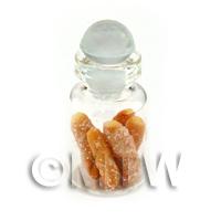 Dolls House Miniature Handmade Finger Donuts In A Glass Jar