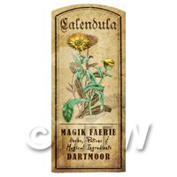 Dolls House Herbalist/Apothecary Calendula Herb Short Colour Label