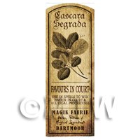 Dolls House Herbalist/Apothecary Cascara Segrada Plant Herb Long Sepia Label