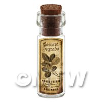 Dolls House Apothecary Cascara Segrada Herb Short Sepia Label And Bottle