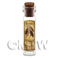 Dolls House Apothecary cassia Herb Long Sepia Label And Bottle