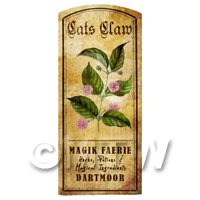 Dolls House Herbalist/Apothecary Cats Claw Herb Short Colour Label