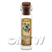 Dolls House Apothecary Cayenne Herb Long Colour Label And Bottle