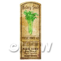 Dolls House Herbalist/Apothecary Celery Seed Herb Long Colour Label