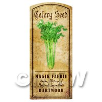 Dolls House Herbalist/Apothecary Celery Seed Herb Short Colour Label