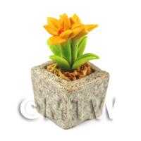 Miniature Handmade Dark Yellow Ceramic Flower (CFDY6)
